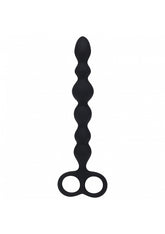 LEVELZ - Beaded Silicone Anal Probe with Double Loop - Black